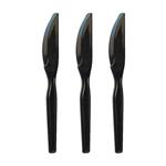 Cubierto plástico. Cuchillo negro 10u
